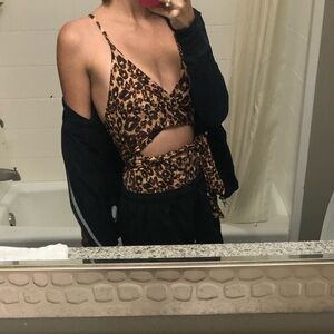 Aerie Leopard Print One Piece Swimsuit